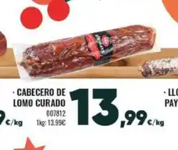 Family Cash Cabecero de lomo curado oferta