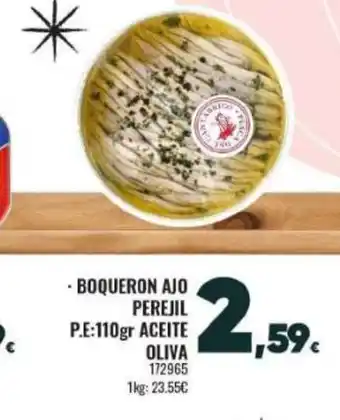 Boqueron ajo perejil aceite oliva