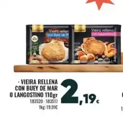 Family Cash Vieira rellena con buey de mar o langostino oferta