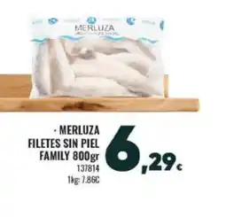 Family Cash Merluza filetes sin piel family oferta