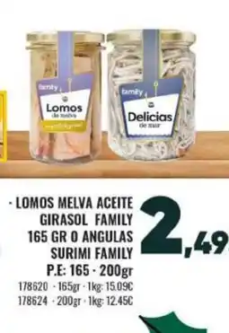 Family Cash Lomos melva aceite girasol family o angulas surimi family oferta