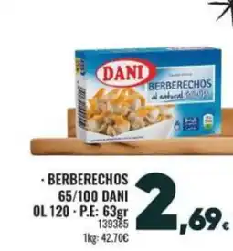 Family Cash DANI Berberechos 65/100 oferta