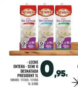 Family Cash PRESIDENT Leche entera semi o desnatada oferta
