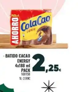 Family Cash Batido cacao energy oferta