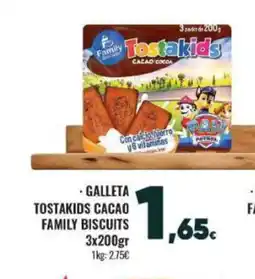 Family Cash Galleta tostakids cacao family biscuits oferta