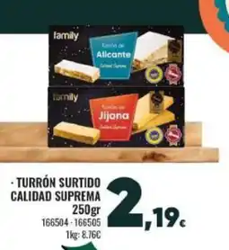 Family Cash Turrón surtido calidad suprema oferta