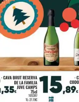 Family Cash JUVE CAMPS Cava brut reserva de la familia oferta