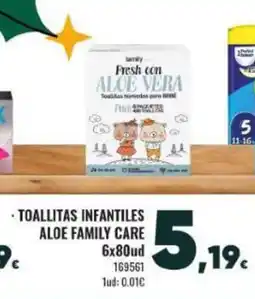 Family Cash Toallitas infantiles aloe family care oferta