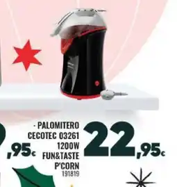 Family Cash Palomitero cecotec 1200w fun&taste p'corn oferta