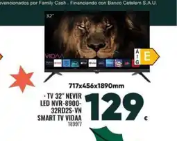 Family Cash Tv 32" nevir led nvr-8900- 32rd2s-vn smart tv vidaa oferta