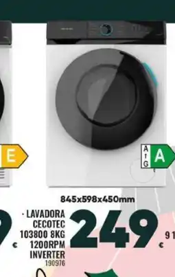 Family Cash Lavadora cecotec 103800 1200rpm inverter oferta