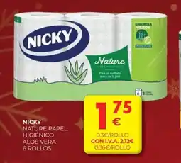 CashDiplo NICKY Nature papel higiénico aloe vera 6 rollos oferta