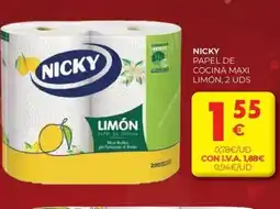 CashDiplo NICKY Papel de cocina maxi limón, 2 uds oferta