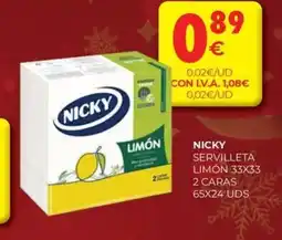 CashDiplo NICKY Servilleta limón 33x33 2 caras oferta