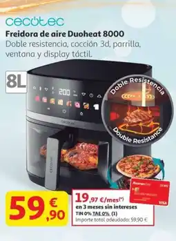 Alcampo CECOTEC Freidora de aire Duoheat 8000 oferta