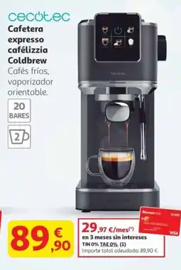 Alcampo CECOTEC Cafetera expresso cafélizzia Coldbrew oferta