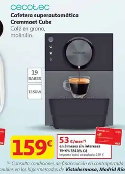 Alcampo CECOTEC Cafetera superautomática Cremmaet Cube oferta