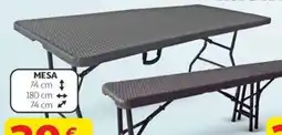 Alcampo BLUE GARDEN Mesa plegable para jardín o terraza color marrón oferta