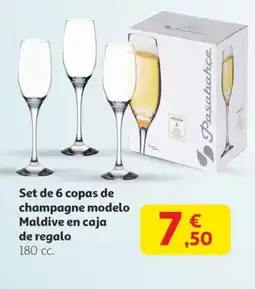 Alcampo Set de 6 copas de champagne modelo Maldive en caja de regalo oferta