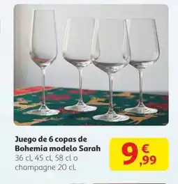Alcampo Juego de 6 copas de Bohemia modelo Sarah oferta