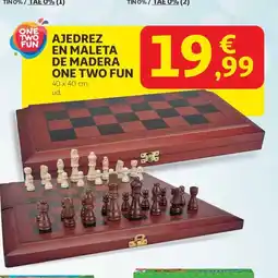 Alcampo Ajedrez en maleta de madera one two fun oferta