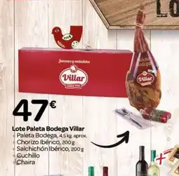 Supermercados El Jamón VILLAR Lote Paleta Bodega oferta
