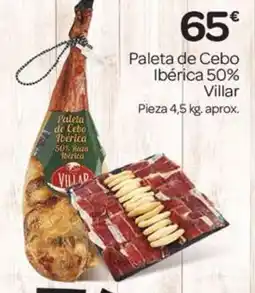 Supermercados El Jamón VILLAR Paleta de Cebo Ibérica 50% oferta