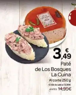 Supermercados El Jamón LA CUINA Paté de Los Bosques oferta