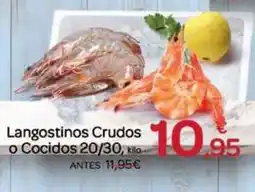 Supermercados El Jamón Langostinos Crudos o Cocidos 20/30 oferta