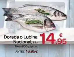 Supermercados El Jamón Dorada o Lubina Nacional oferta