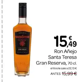 Supermercados El Jamón Ron Añejo Santa Teresa Gran Reserva oferta