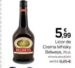 Supermercados El Jamón BELWEYS Licor de crema whisky oferta