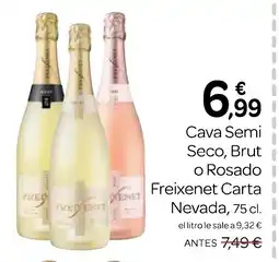 Supermercados El Jamón Cava Semi Seco, Brut o Rosado Freixenet Carta Nevada oferta
