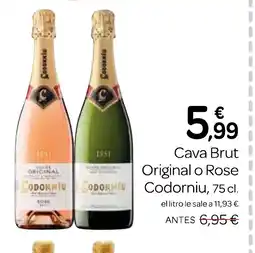 Supermercados El Jamón CODORNIU Cava Brut Original o Rose oferta