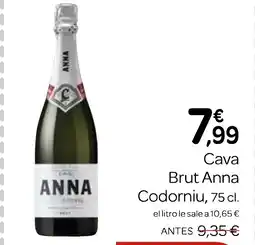 Supermercados El Jamón CODORNIU Cava Brut Anna oferta