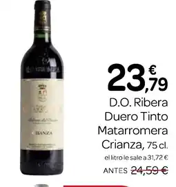 Supermercados El Jamón D.O. Ribera Duero Tinto Matarromera Crianza oferta