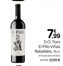 Supermercados El Jamón D.O. Toro El Pillo Viñas Rebeldes oferta
