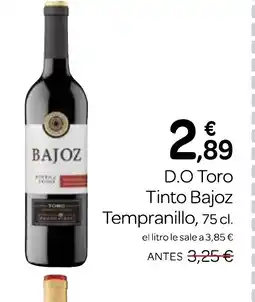 Supermercados El Jamón D.O Toro Tinto Bajoz Tempranillo oferta