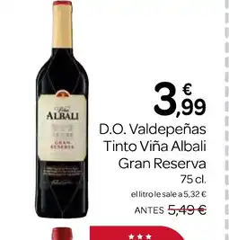 Supermercados El Jamón D.O. Valdepeñas Tinto Viña Albali Gran Reserva oferta