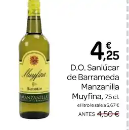 Supermercados El Jamón MUYFINA D.O. Sanlúcar de Barrameda Manzanilla oferta