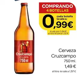 Supermercados El Jamón CRUZCAMPO Cerveza oferta