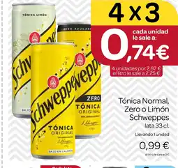 Supermercados El Jamón SCHWEPPES Tónica Normal, Zero o Limón oferta