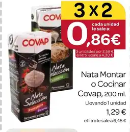 Supermercados El Jamón COVAP Nata Montar o Cocinar oferta