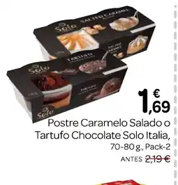 Supermercados El Jamón Postre Caramelo Salado o Tartufo Chocolate Solo Italia oferta