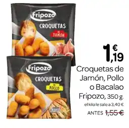 Supermercados El Jamón FRIPOZO Croquetas de Jamón, Pollo o Bacalao oferta