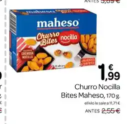 Supermercados El Jamón MAHESO Churro Nocilla Bites oferta