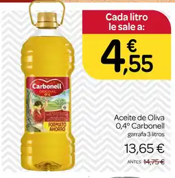 Supermercados El Jamón CARBONELL Aceite de Oliva 0,4° oferta