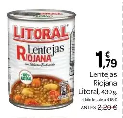 Supermercados El Jamón LITORAL Lentejas Riojana oferta