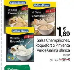 Supermercados El Jamón GALLINA BLANCA Salsa Champiñones, Roquefort o Pimienta Verde oferta