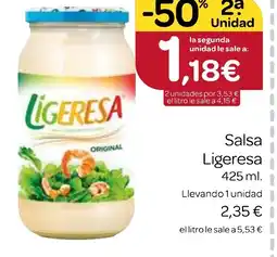 Supermercados El Jamón LIGERESA Salsa oferta